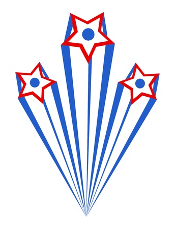 three patriotic stars - 4th of july vector illustrationのイラスト素材