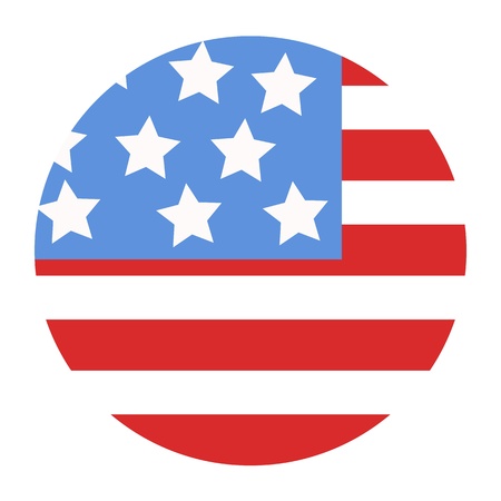 USA Flag design in circle - Vector Illustrationのイラスト素材