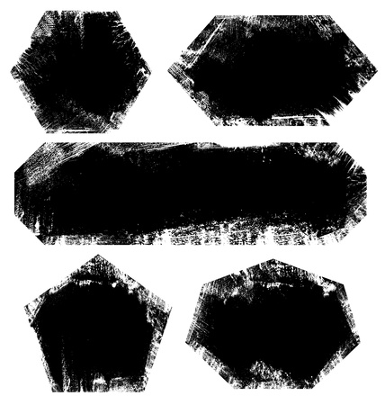 Set of Scratched Grunge Frame or Background Illustrationのイラスト素材