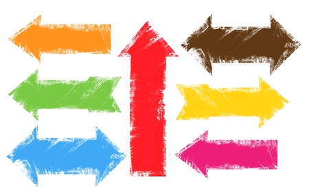 Grunge Edges Colorful Banner Arrow Vectorsのイラスト素材