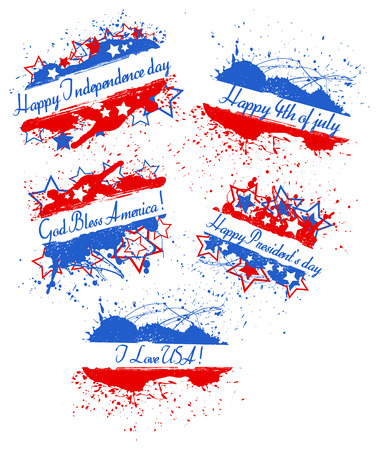 various greeting text banners - Patriotic USA theme Vectorのイラスト素材