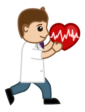 Heart Transplant Concept - Medical Cartoon Vector Characterのイラスト素材