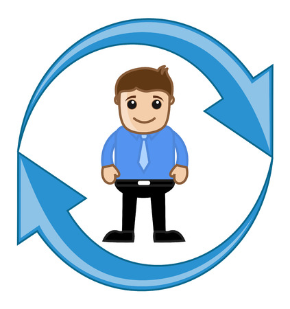 Arrow Around - Process - Vector Character Illustrationのイラスト素材