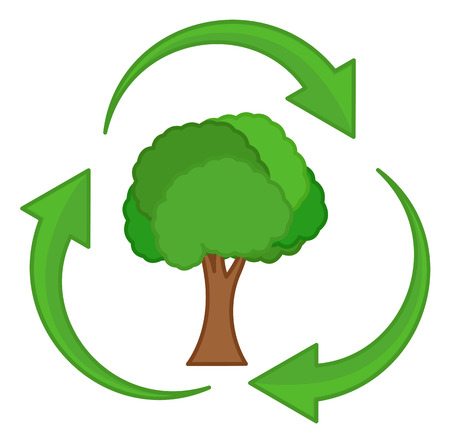 Recycle - Tree Life - Vector Character Illustrationのイラスト素材
