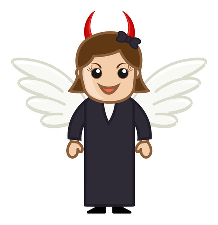 Devil Woman - Vector Character Cartoon Illustrationのイラスト素材