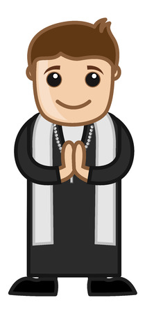 Priest - Vector Character Cartoon Illustrationのイラスト素材