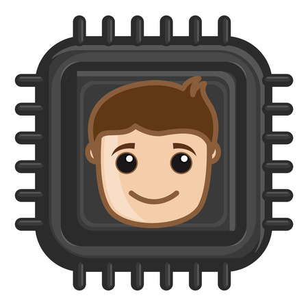 Artificial Intelligence - Vector Character Cartoon Illustrationのイラスト素材