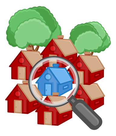 Buy a House - Real Estate Concept - Vector Character Cartoon Illustrationのイラスト素材