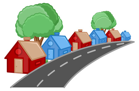 House - Real Estate Concept - Vector Character Cartoon Illustrationのイラスト素材