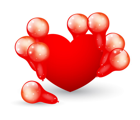 Heart with Balloonsのイラスト素材