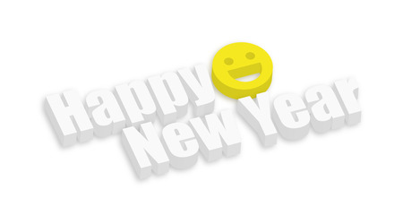 Happy New Year 3d Smileyのイラスト素材