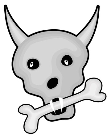 Spooky Skull with Boneのイラスト素材