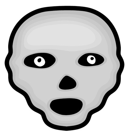 Spooky Halloween Skull Face Drawingのイラスト素材