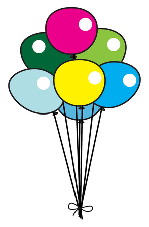 Colorful Retro Balloons Bunchのイラスト素材