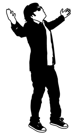 Young Businessman Standing Poseのイラスト素材