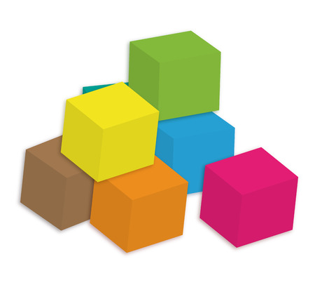 Colorful Dice Boxesのイラスト素材