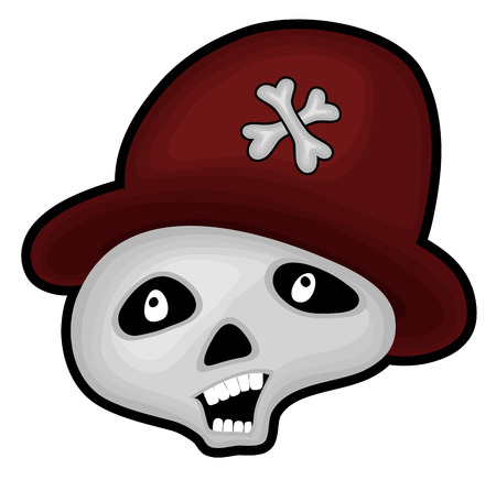 Skull with Hat Vectorのイラスト素材