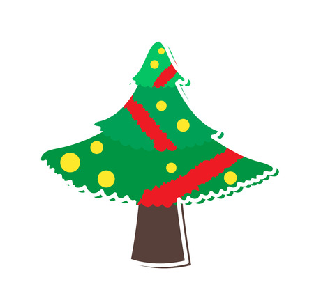 Christmas Tree Stickerのイラスト素材