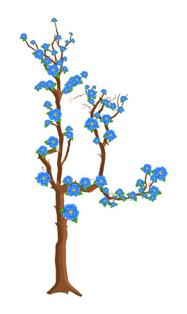 Autumn Flowers Treeのイラスト素材