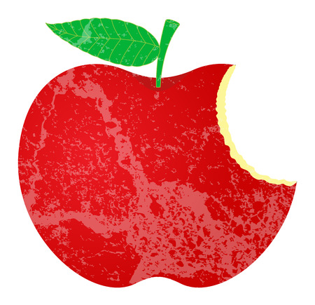Grunge Eaten Apple Shapeのイラスト素材