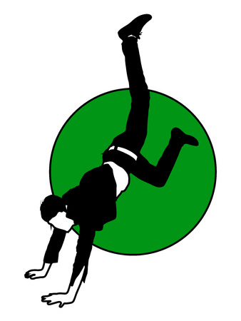 Man in Action Silhouetteのイラスト素材