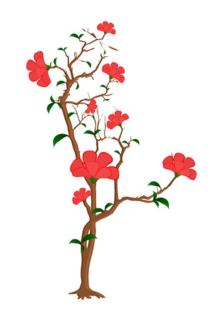 Red Flowers Plant Vectorのイラスト素材