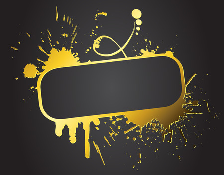 Golden Paint Splash Banner Vectorのイラスト素材