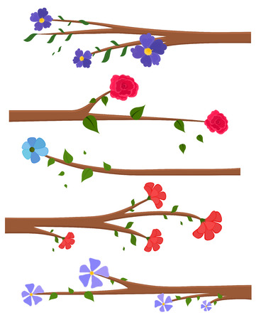 Flowers Branches Collectionのイラスト素材