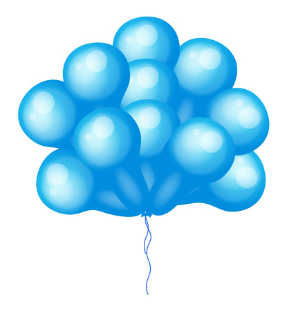 Bunch of Blue Balloonsのイラスト素材