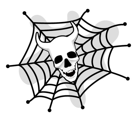 Halloween Skull Webのイラスト素材