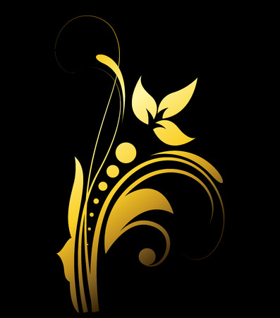 Decorative Golden Flourish Designのイラスト素材