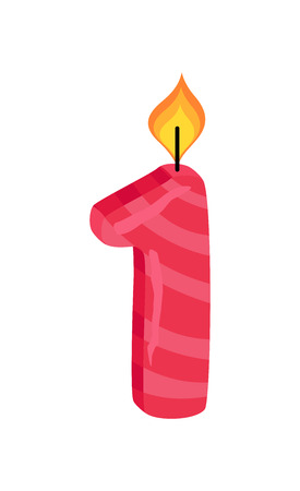 Number One Candleのイラスト素材