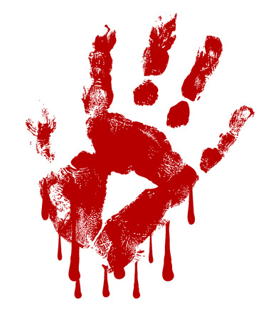 Hand Print Blood Dripping Vectorのイラスト素材