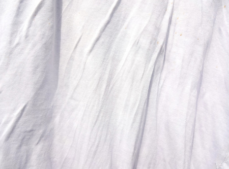 Creased White Fabric Textureの写真素材