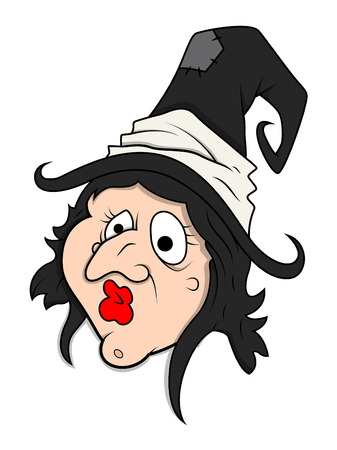 fat funny witch - halloween vector illustrationのイラスト素材