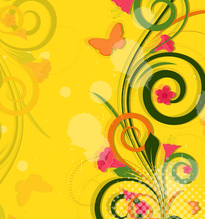 Abstract Colored Floralのイラスト素材