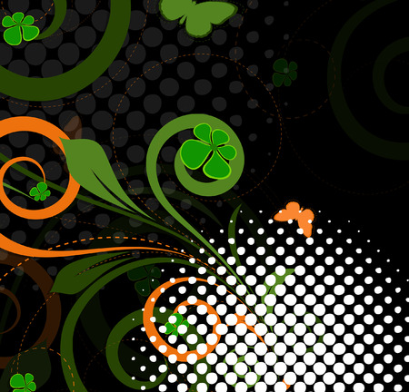 Halftone Swirl Floralのイラスト素材