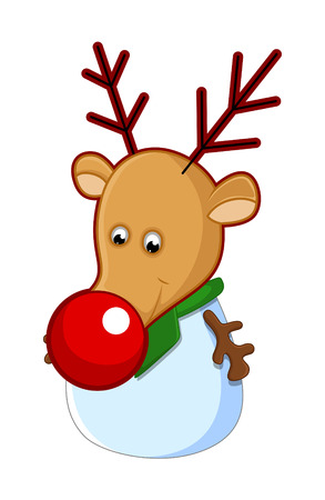Funny Reindeer Snowman Characterのイラスト素材