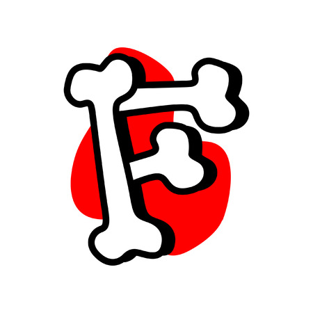 Halloween Text F Made from Bonesのイラスト素材