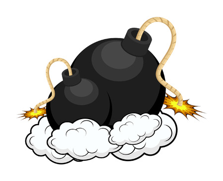 Retro Bomb Clouds Vectorのイラスト素材
