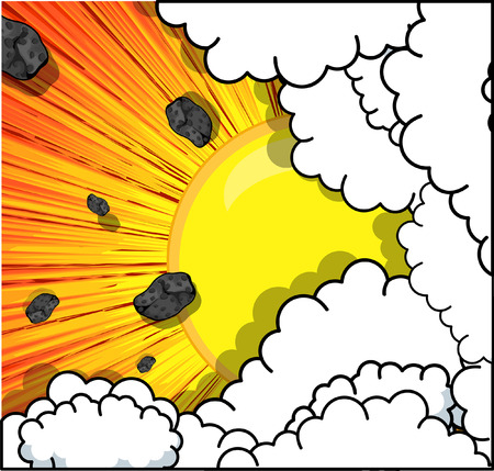 Retro Asteroids Clouds Backgroundのイラスト素材