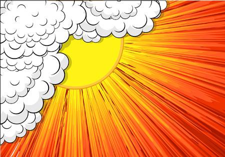 Abstract Sunburst Clouds Backdropのイラスト素材