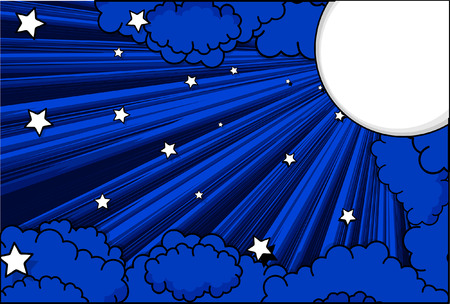 Abstract Moon Light Stars Clouds Backgroundのイラスト素材