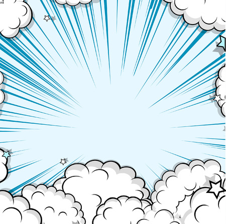 Abstract Retro Clouds Banner Vectorのイラスト素材