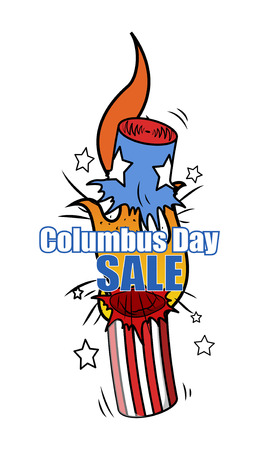 Columbus Day Bomb Explosion Offer Sale Bannerのイラスト素材