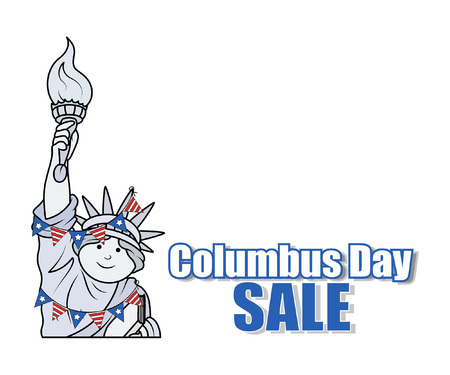 Statue of Liberty Columbus Day Sale Bannerのイラスト素材