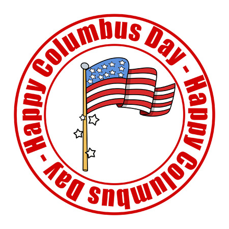 Columbus Day Flag Banner Vectorのイラスト素材