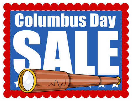 Columbus Day Sale Binocular Vector Graphicのイラスト素材