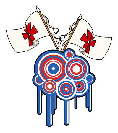 Retro Columbus Day Flags Graphic Backgroundのイラスト素材