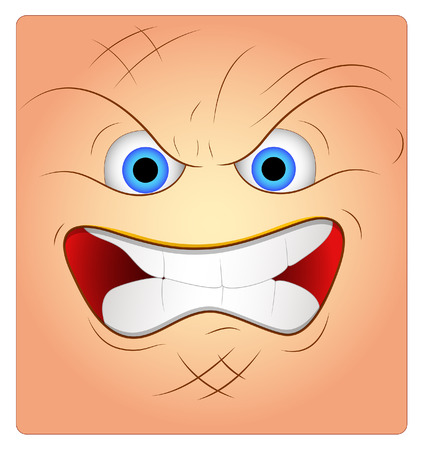 Aggressive Face Box Smileyのイラスト素材